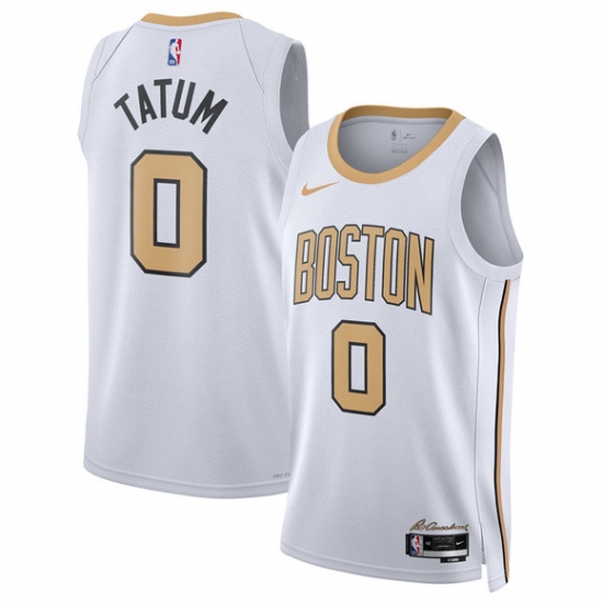 Personalized Men’s Boston Celtics #0 Jayson Tatum White 2025-26 City Edition Swingman Stitched Basketball Jersey