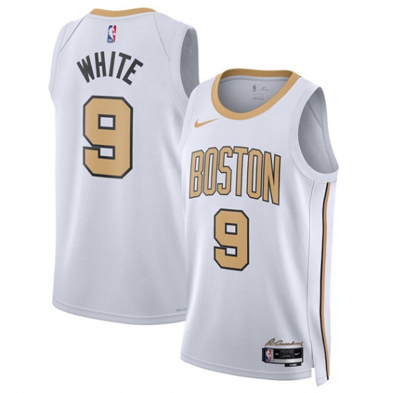 Personalized Men’s Boston Celtics #9 Derrick White White 2025-26 City Edition Swingman Stitched Basketball Jersey