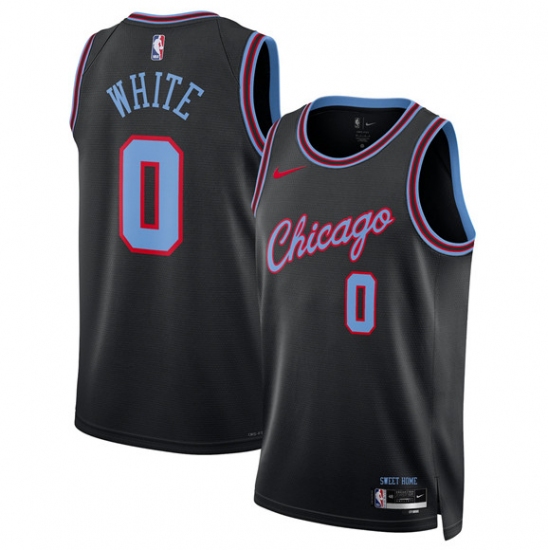 Personalized Men’s Chicago Bulls #0 Coby White Black 2025-26 City Edition Swingman Stitched Basketball Jersey