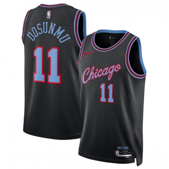 Personalized Men’s Chicago Bulls #11 Ayo Dosunmu Black 2025-26 City Edition Swingman Stitched Basketball Jersey