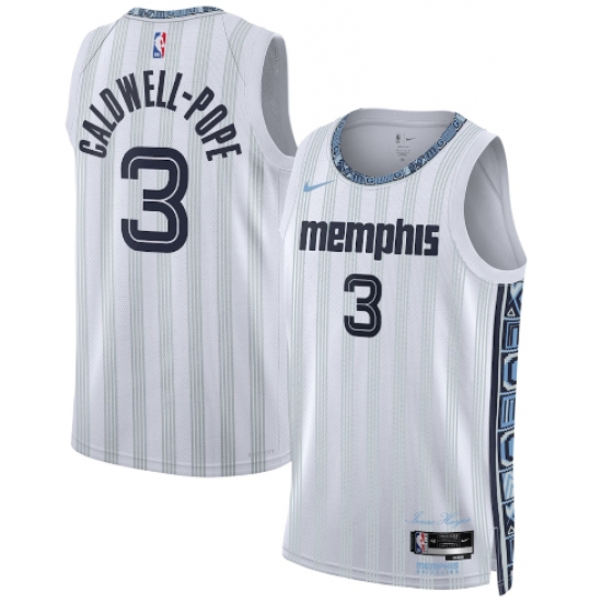 Personalized Men’s Memphis Grizzlies #3 Kentavious Caldwell-Pope Gray 2025-26 City Edition Swingman Stitched Jersey