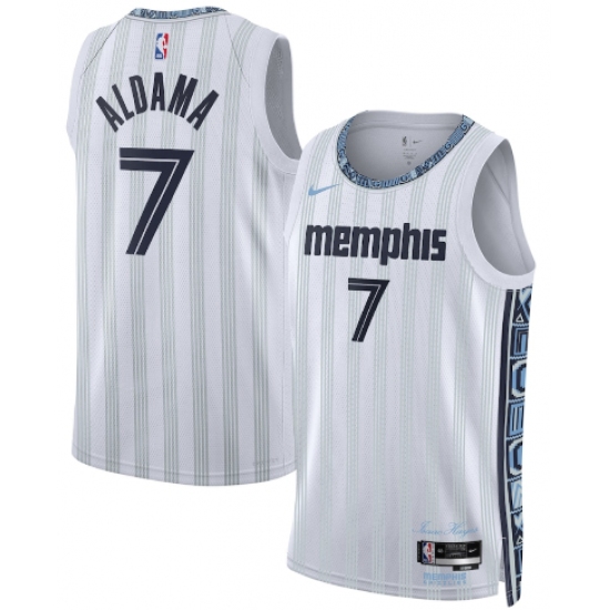 Personalized Men’s Memphis Grizzlies #7 Santi Aldama Gray 2025-26 City Edition Swingman Stitched Jersey