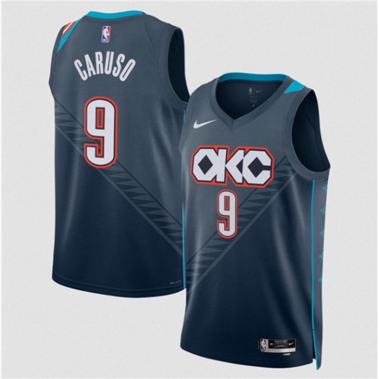 Personalized Men’s Oklahoma City Thunder #9 Alex Caruso Navy 2025-26 City Edition Swingman Stitched Basketball Jersey