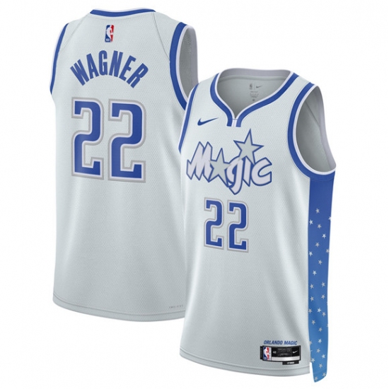 Personalized Men’s Orlando Magic #22 Franz Wagner Silver 2025-26 City Edition Stitched Basketball Jersey