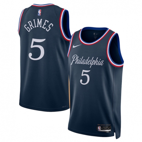 Personalized Men’s Philadelphia 76ers #5 Quentin Grimes Navy 2025-26 City Edition Swingman Stitched Jersey