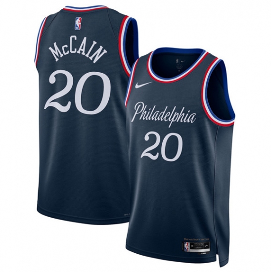 Personalized Men’s Philadelphia 76ers #20 Jared McCain Navy 2025-26 City Edition Swingman Stitched Jersey
