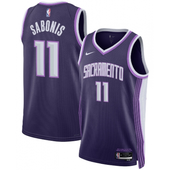 Personalized Men’s Sacramento Kings #11 Domantas Sabonis Purple 2025-26 City Edition Swingman Stitched Jersey