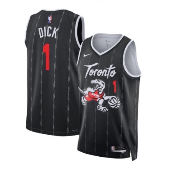 Personalized Men’s Toronto Raptors #1 Gradey Dick Black 2025-26 City Edition Stitched Basketball Jersey