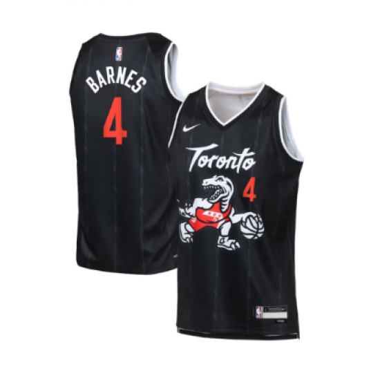 Personalized Men’s Toronto Raptors #4 Scottie Barnes Black 2025-26 City Edition Stitched Basketball Jersey