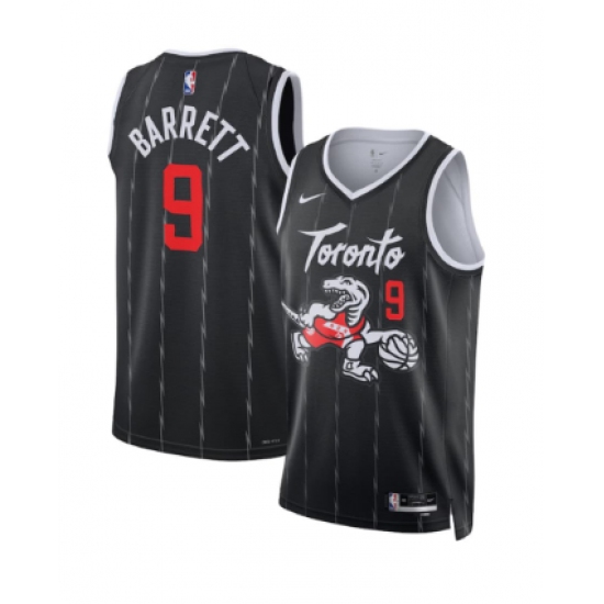 Personalized Men’s Toronto Raptors #9 RJ Barrett Black 2025-26 City Edition Stitched Basketball Jersey