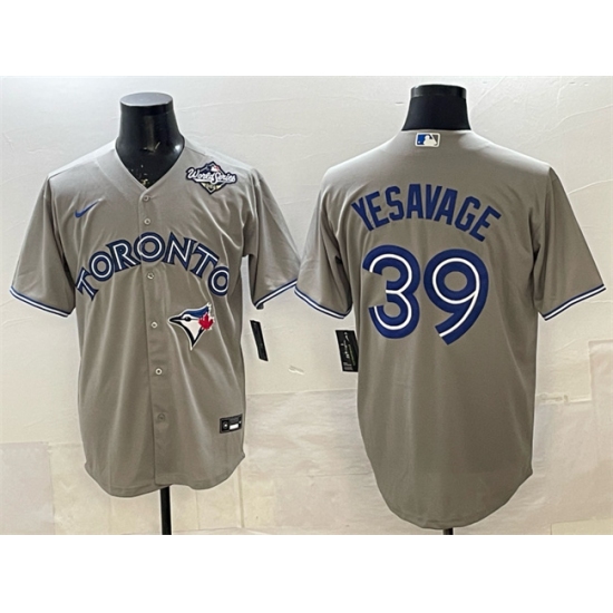 Personalized Men’s Toronto Blue Jays #39 Trey Yesavage Gray 2025 World Series Cool Base Stitched Baseball Jersey