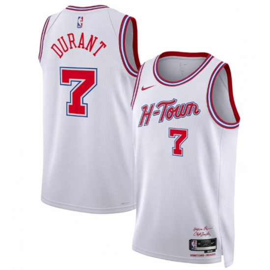 Personalized Men’s Houston Rockets #7 Kevin Durant White 2025-26 City Edition Stitched Jersey