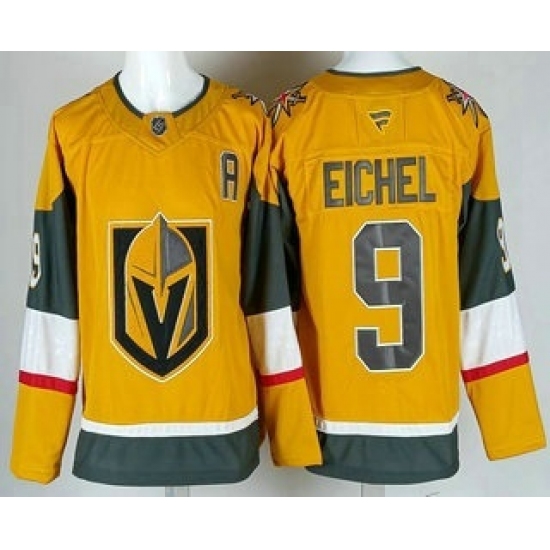 Personalized Men’s Vegas Golden Knights #9 Jack Eichel Gold With A Authentic Jersey