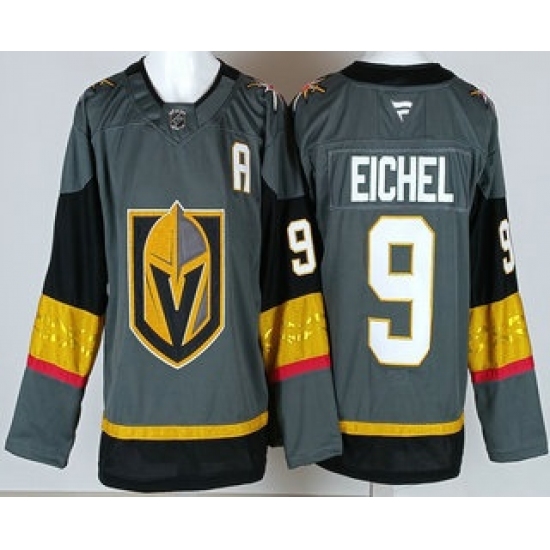 Personalized Men’s Vegas Golden Knights #9 Jack Eichel Gray Authentic Jersey