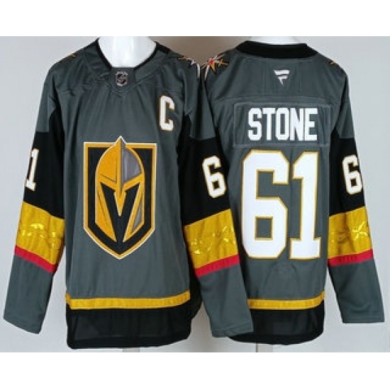 Personalized Men’s Vegas Golden Knights #61 Mark Stone Gray Authentic Jersey