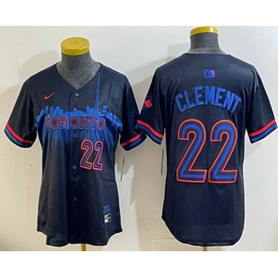 Personalized Women’s Toronto Blue Jays #22 Ernie Clement Black City Limited Jersey