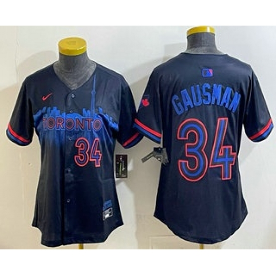 Personalized Women’s Toronto Blue Jays #34 Kevin Gausman Black City Limited Jersey