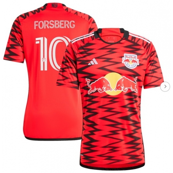 Personalized Men New York Red Bulls Emil Forsberg Red 2024 Legacy Player Jersey