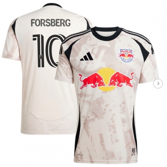 Personalized Men’s New York Red Bulls Emil Forsberg Tan 2025 Stone Kit Player Jersey