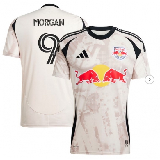 Personalized Men’s New York Red Bulls Lewis Morgan Tan 2025 Stone Kit Player Jersey