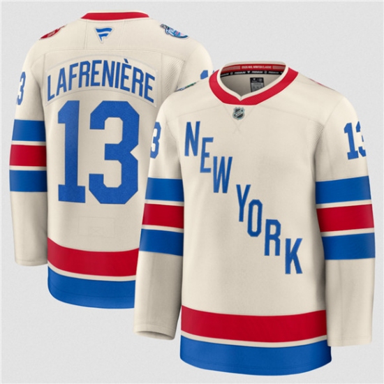 Personalized Men’s New York Rangers #13 Alexis Lafreniere Cream 2026 Winter Classic Stitched Hockey Jersey