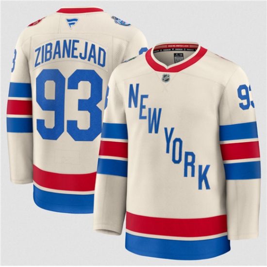 Personalized Men’s New York Rangers #93 Mika Zibanejad Cream 2026 Winter Classic Stitched Hockey Jersey