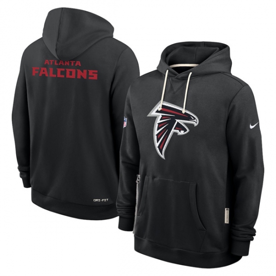 Personalized Men’s Atlanta Falcons Black Sideline Standard Issue Initial Home Dri-FIT Pullover Hoodie