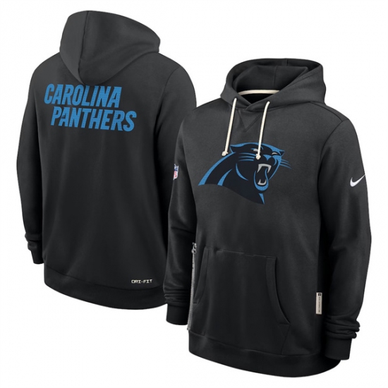 Personalized Men’s Carolina Panthers Black Sideline Standard Issue Initial Home Dri-FIT Pullover Hoodie