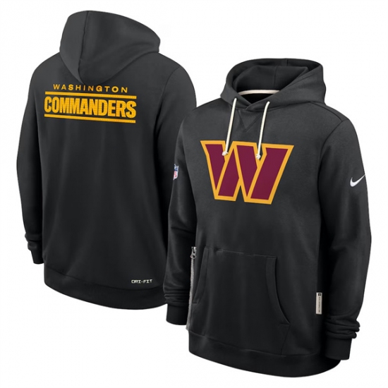 Personalized Men’s Washington Commanders Black Sideline Standard Issue Initial Home Dri-FIT Pullover Hoodie