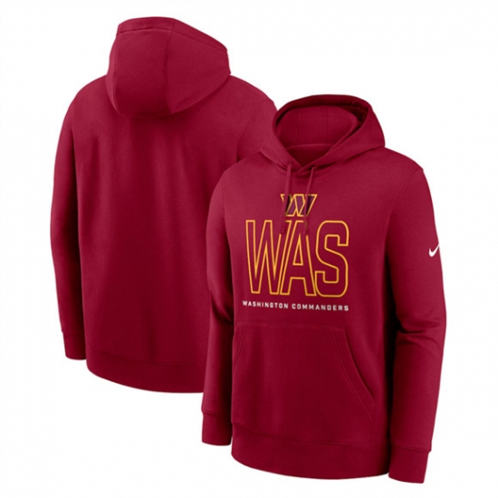 Personalized Men’s Washington Commanders Burgundy Busted Play Club Fleece Pullover Hoodie