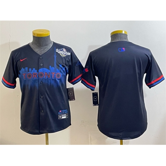 Personalized Youth Toronto Blue Jays Blank Navy 2025 World Series City Connect Limited Stitched Baseball Jersey