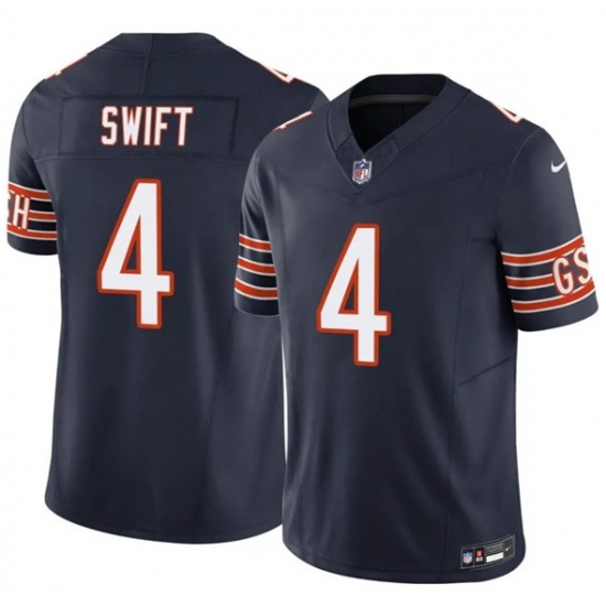 Personalized Men’s Chicago Bears #4 D’Andre Swift Navy 2025 F.U.S.E. Untouchable Limited Football Stitched Jersey
