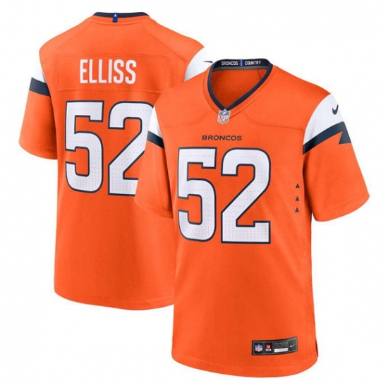 Personalized Men’s Denver Broncos #52 Jonah Elliss Orange Limited Football Stitched Game Jersey