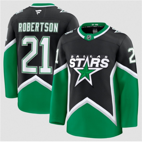 Personalized Men’s Dallas Stars #21 Jason Robertson Black 2025-26 Alternate Stitched Hockey Jersey