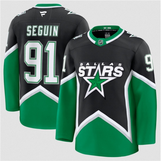 Personalized Men’s Dallas Stars #91 Tyler Seguin Black 2025-26 Alternate Stitched Hockey Jersey