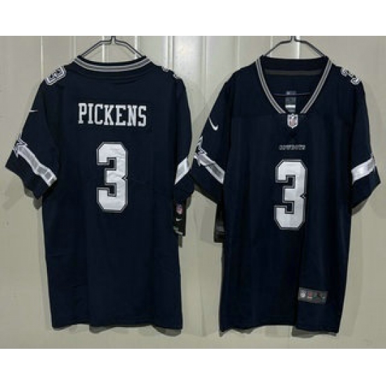 Personalized Youth Dallas Cowboys #3 George Pickens Limited Navy Jersey