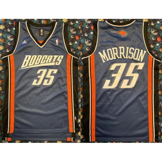 Personalized Men’s Charlotte Hornets #35 Adam Morrison Navy Stitched Basketball Jersey