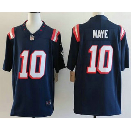 Personalized Men’s New England Patriots #10 Drake Maye Limited Navy Fashion FUSE Jersey