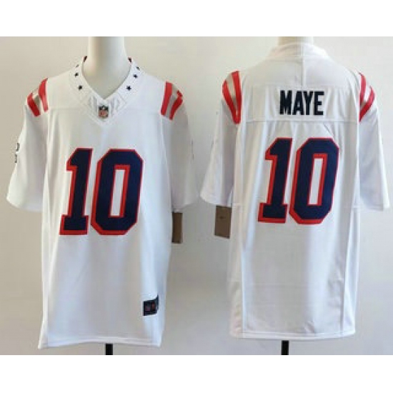 Personalized Men’s New England Patriots #10 Drake Maye Limited White Fashion FUSE Jersey