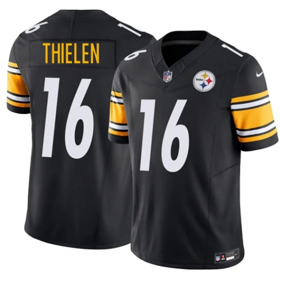 Personalized Men’s Pittsburgh Steelers #16 Adam Thielen Black 2025 F.U.S.E. Limited Football Stitched Jersey