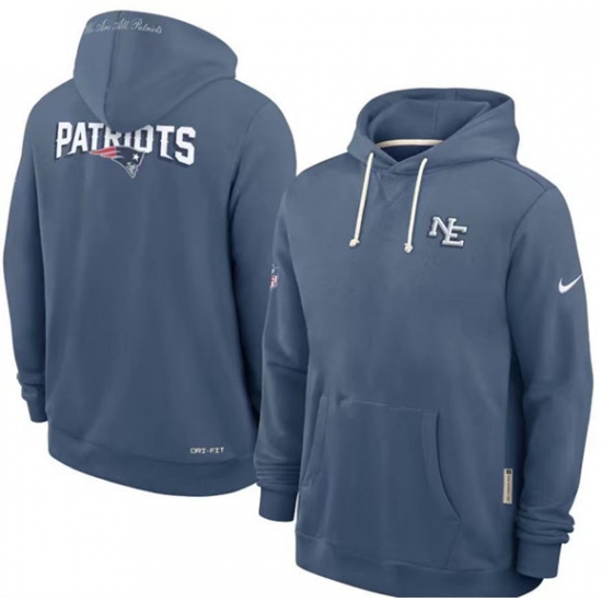 Personalized Men’s New England Patriots Storm Blue Rivalries Pullover Hoodie