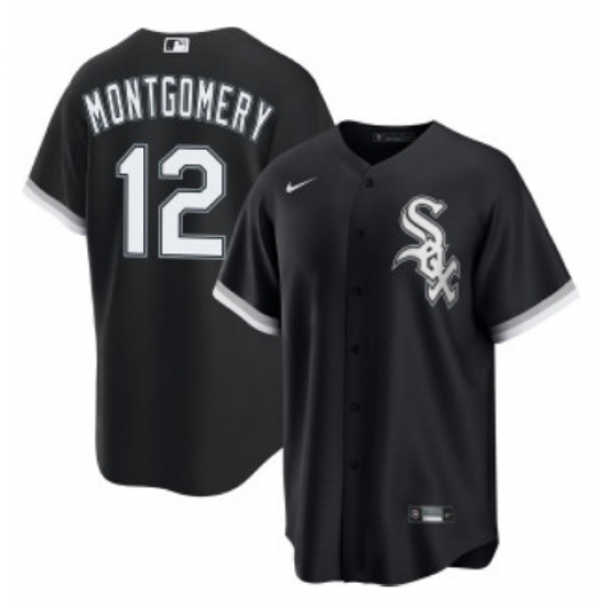 Personalized Men’s Chicago White Sox #12 Colson Montgomery Black Cool Base Stitched Jersey