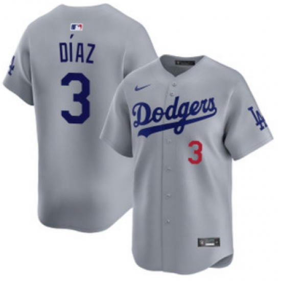 Personalized Men’s Los Angeles Dodgers #3 Edwin Diaz Royal Limited Stitched Baseball Jersey