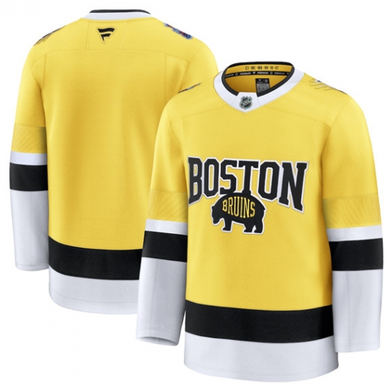 Personalized Men’s Boston Bruins Blank Gold 2026 Stadium Series Stitched Hockey Jersey