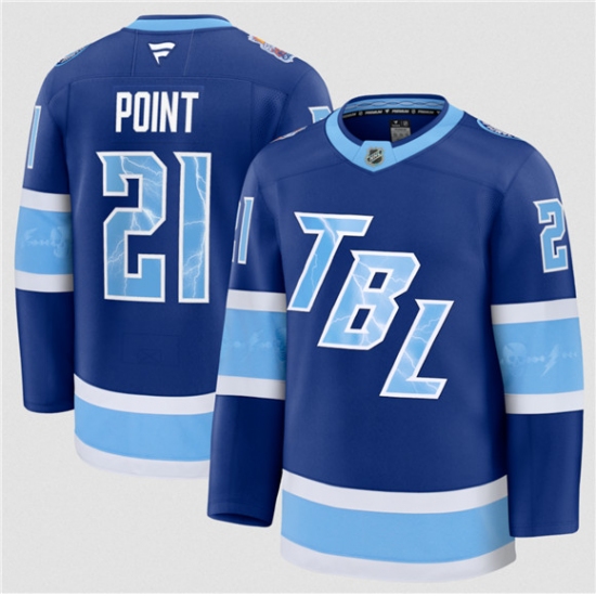 Personalized Men’s Tampa Bay Lightning #21 Brayden Point Blue 2026 Stadium Series Stitched Jersey