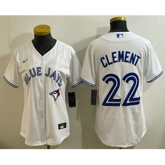 Personalized Women’s Toronto Blue Jays #22 Ernie Clement White Cool Base Jersey
