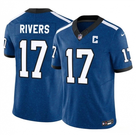 Personalized Men’s Indianapolis Colts #17 Philip Rivers Blue 2025 F.U.S.E. Throwback Limited Football Stitched Jersey