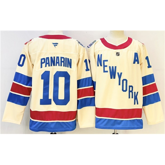 Personalized Men’s New York Rangers #10 Artemi Panarin Beige 2025-26 Winter Classic With A Stitched Hockey Jersey