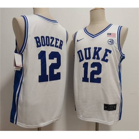Personalized Men’s Duke Blue Devils #12 Cameron Boozer White Stitched Basketball Jerseys