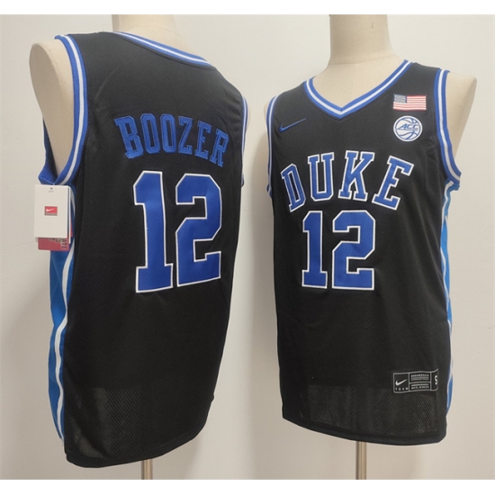 Personalized Men’s Duke Blue Devils #12 Cameron Boozer Black Stitched Basketball Jersey